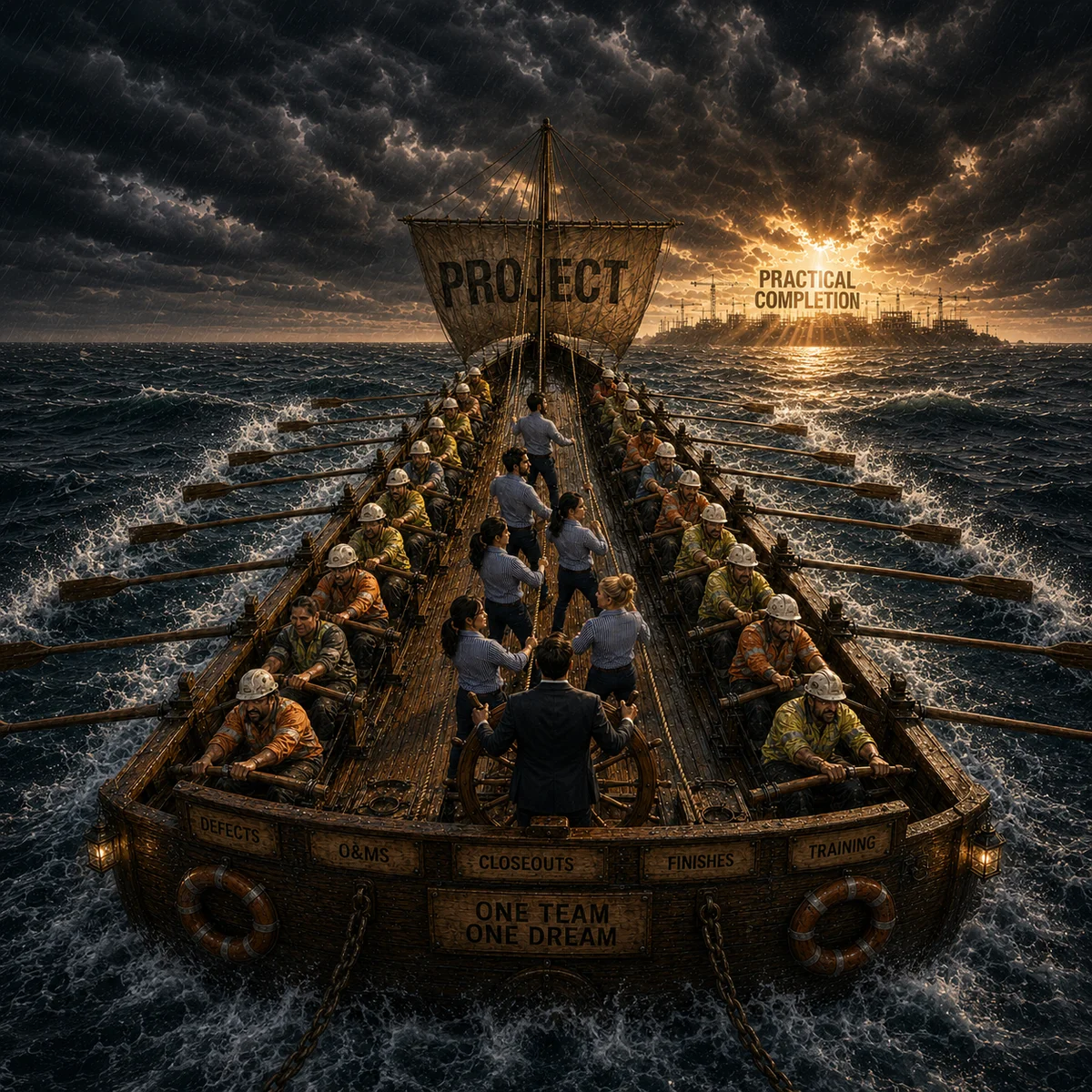 All hands on deck practical construction wisdom artwork