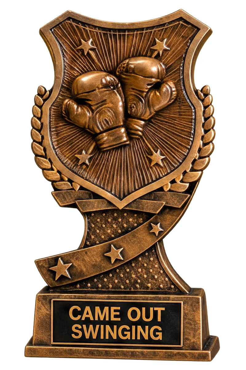 CAME OUT SWINGING trophy marker