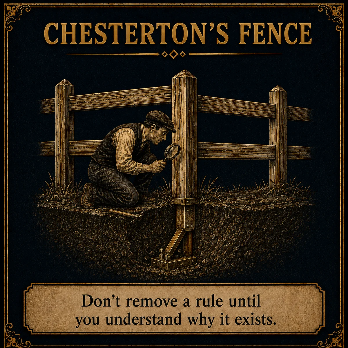Chesterton's Fence operating law artwork