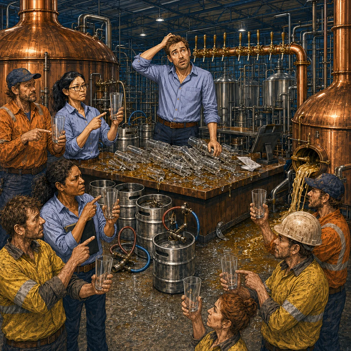 Couldn't organise a piss-up in a brewery practical construction wisdom artwork