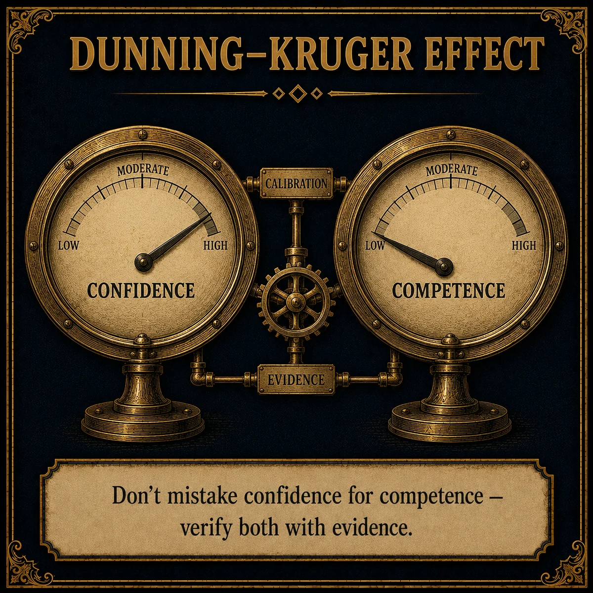 Dunning–Kruger Effect operating law artwork