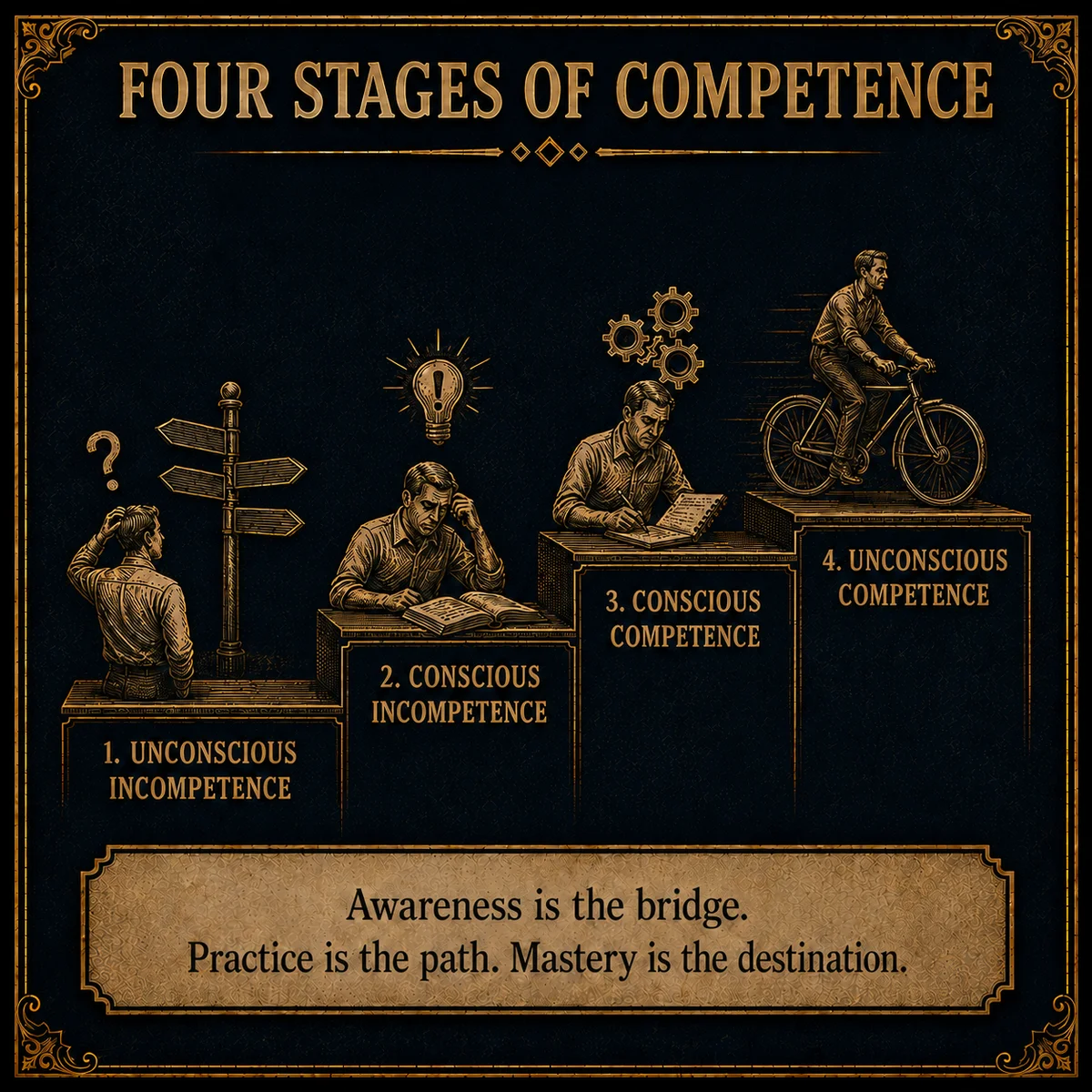 Four Stages of Competence operating law artwork