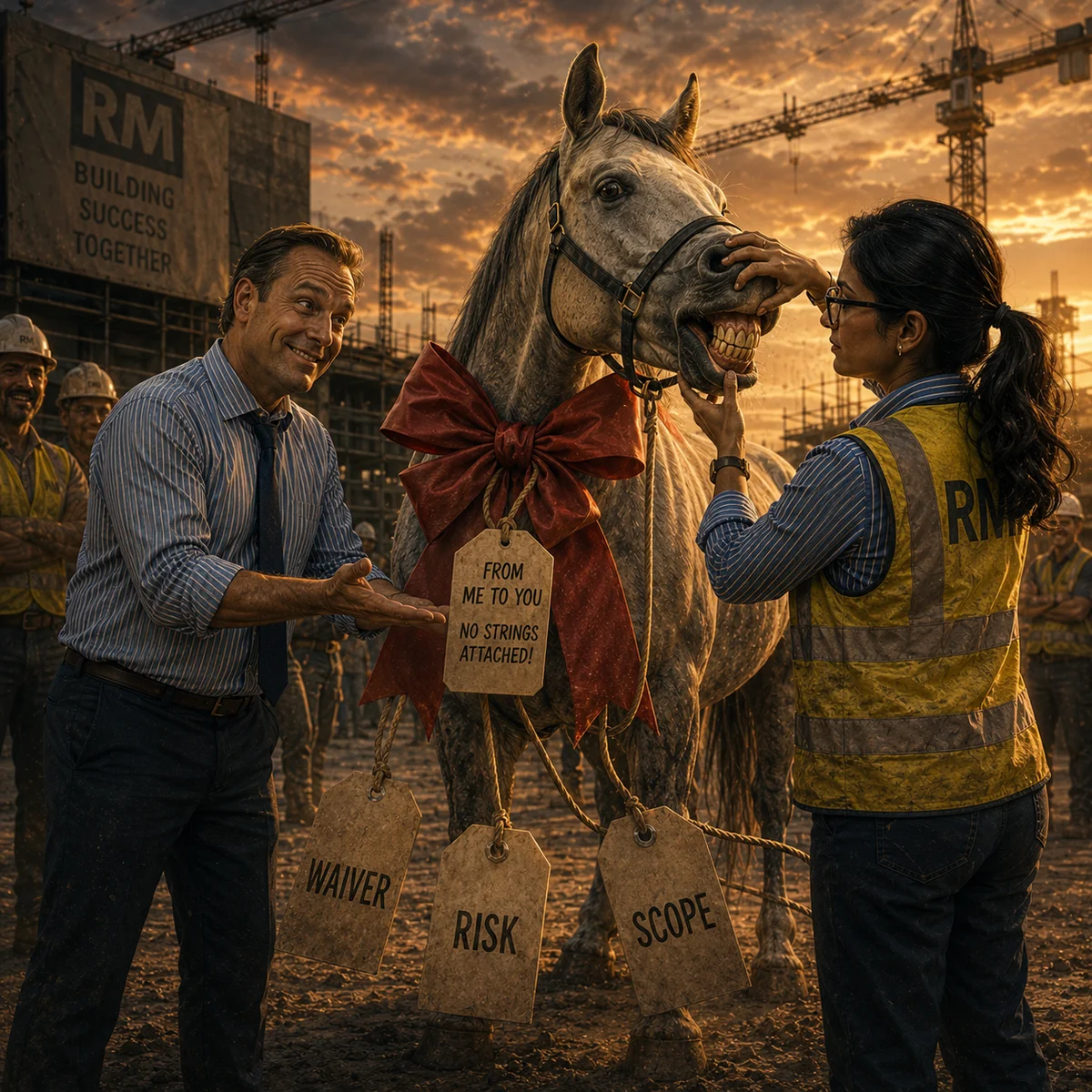 Look a gift horse in the mouth practical construction wisdom artwork