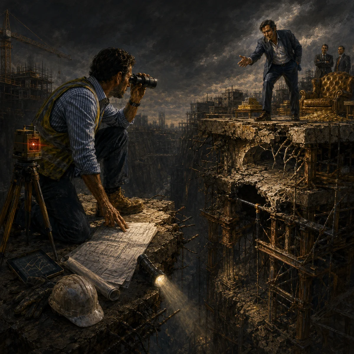 Look before you leap practical construction wisdom artwork