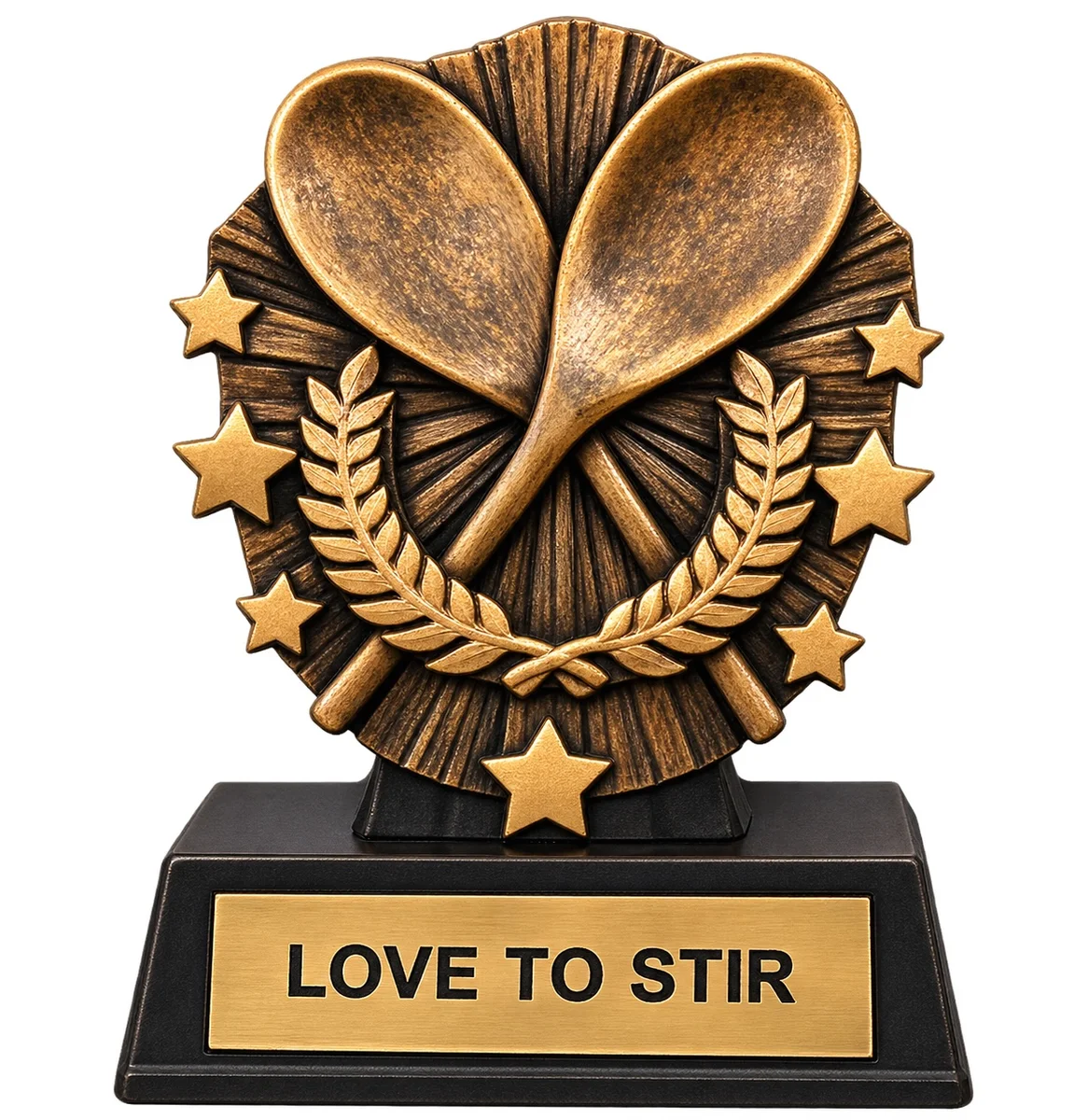 LOVES TO STIR trophy marker