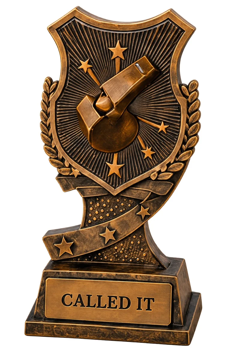 MADE THE CALL trophy marker