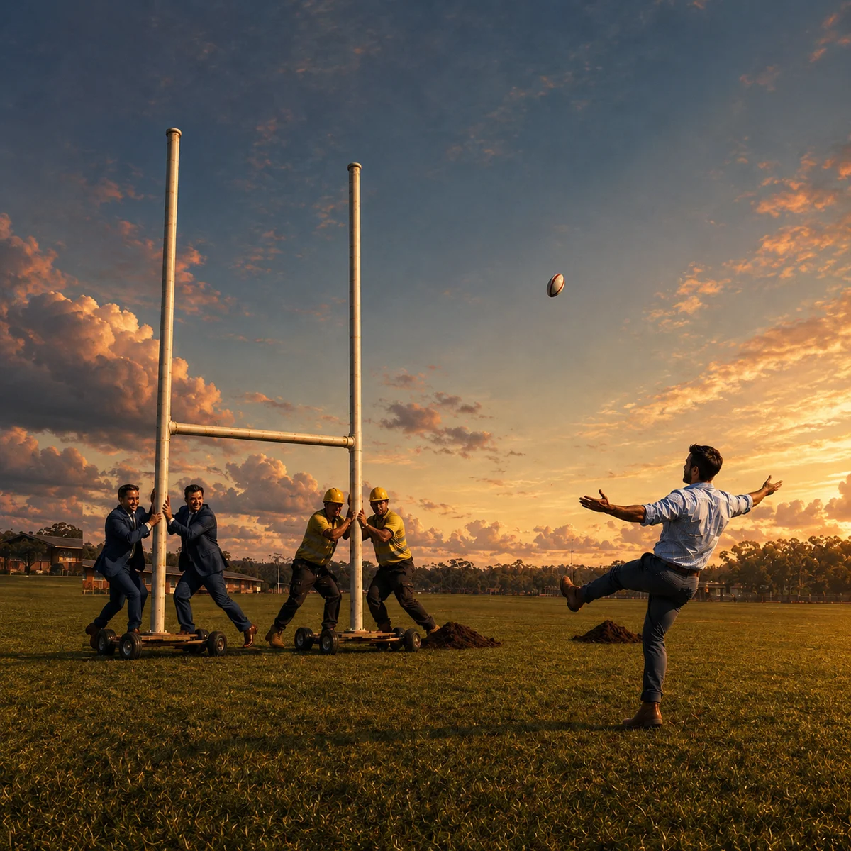Moving the goalposts practical construction wisdom artwork