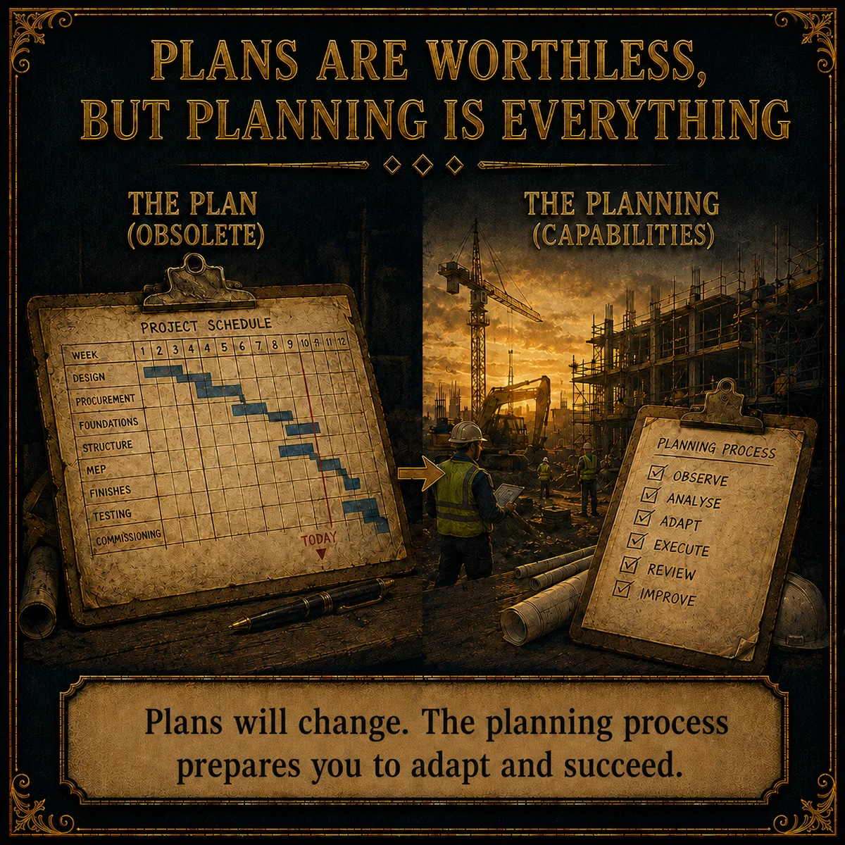 Plans Are Worthless, but Planning Is Everything operating law artwork