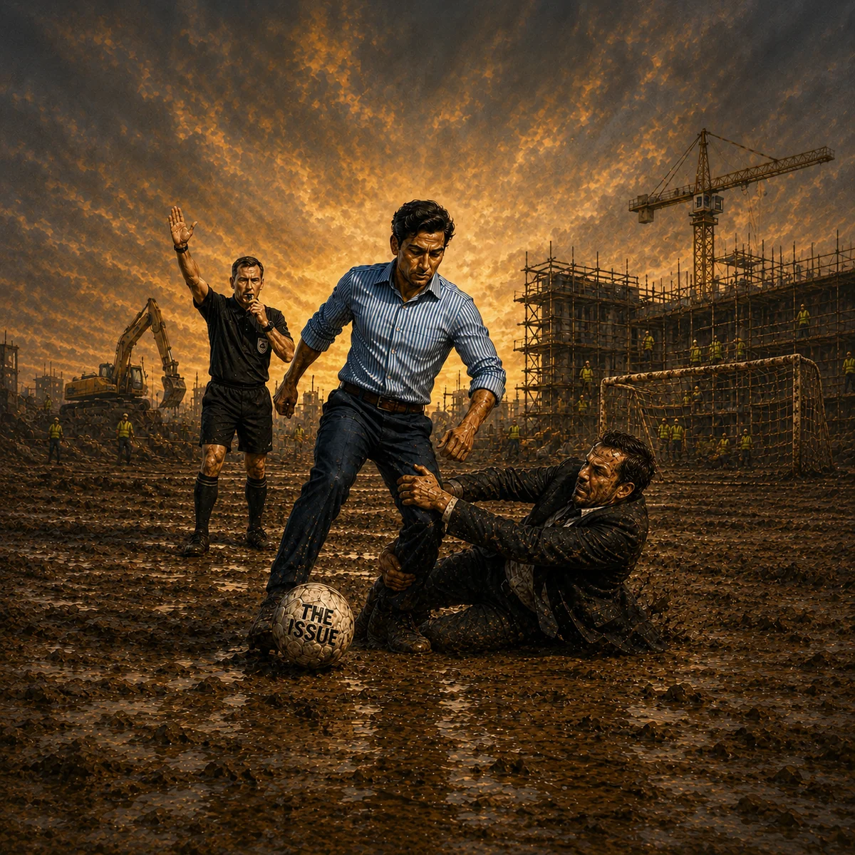 Play the ball not the man practical construction wisdom artwork