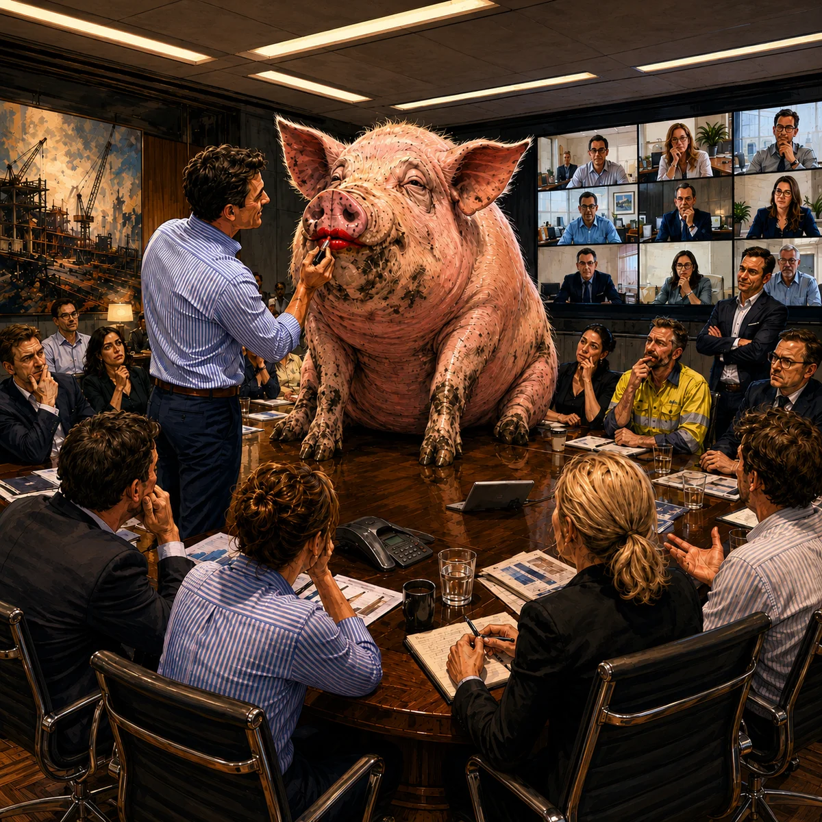 Putting lipstick on a pig practical construction wisdom artwork