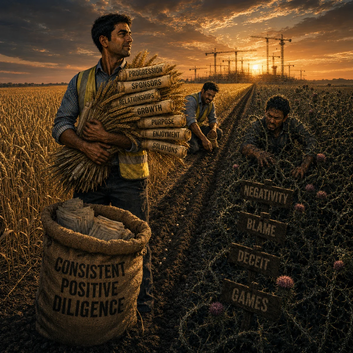 Reap what you sow practical construction wisdom artwork