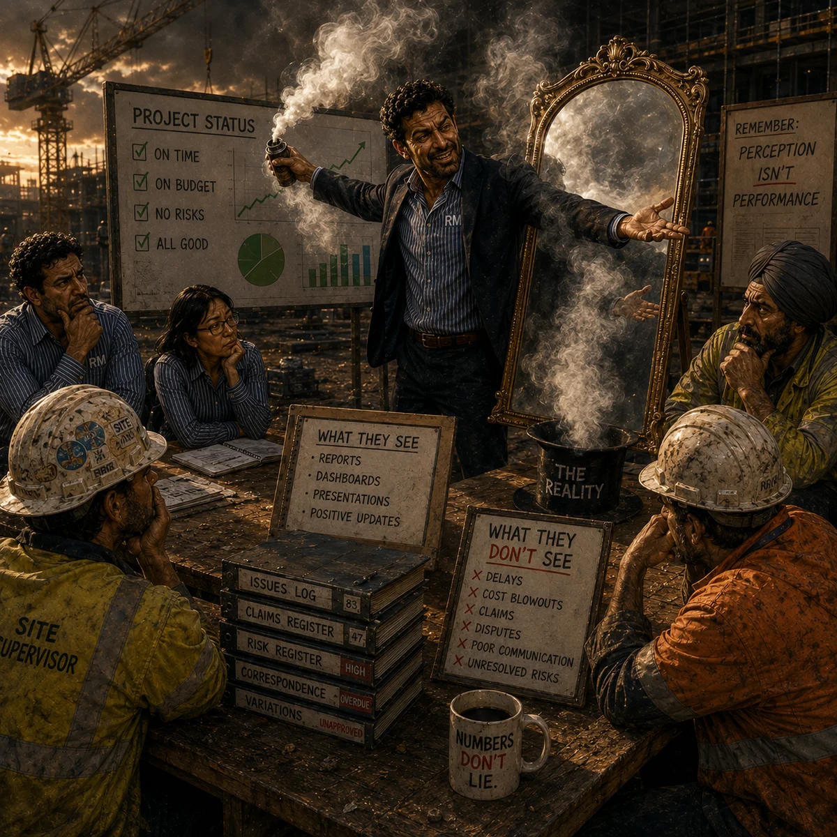 Smoke and mirrors practical construction wisdom artwork