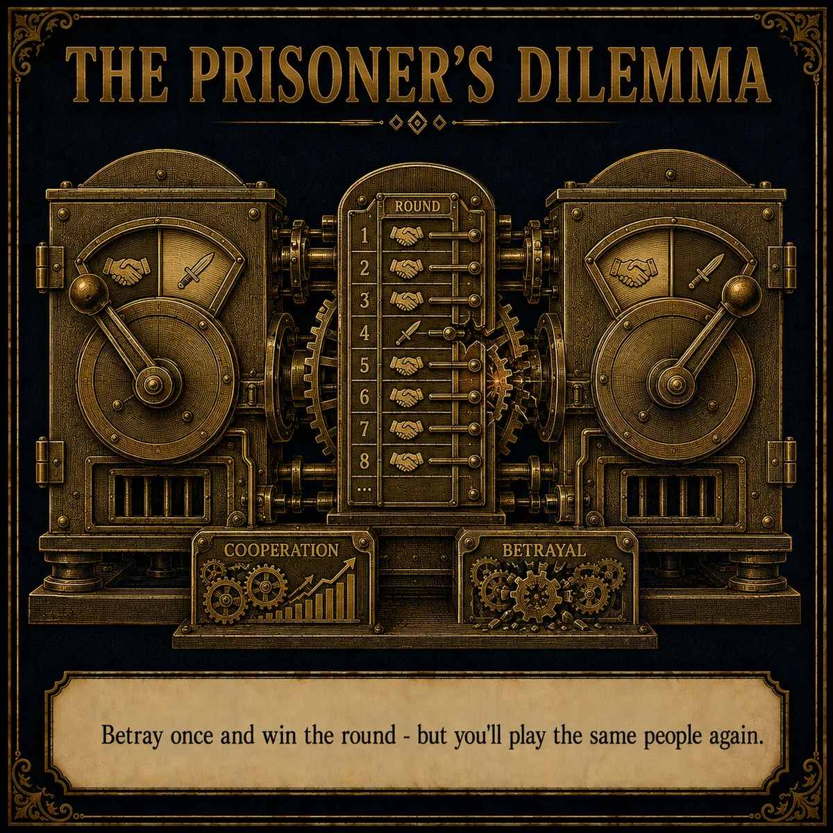 Prisoner's Dilemma operating law artwork