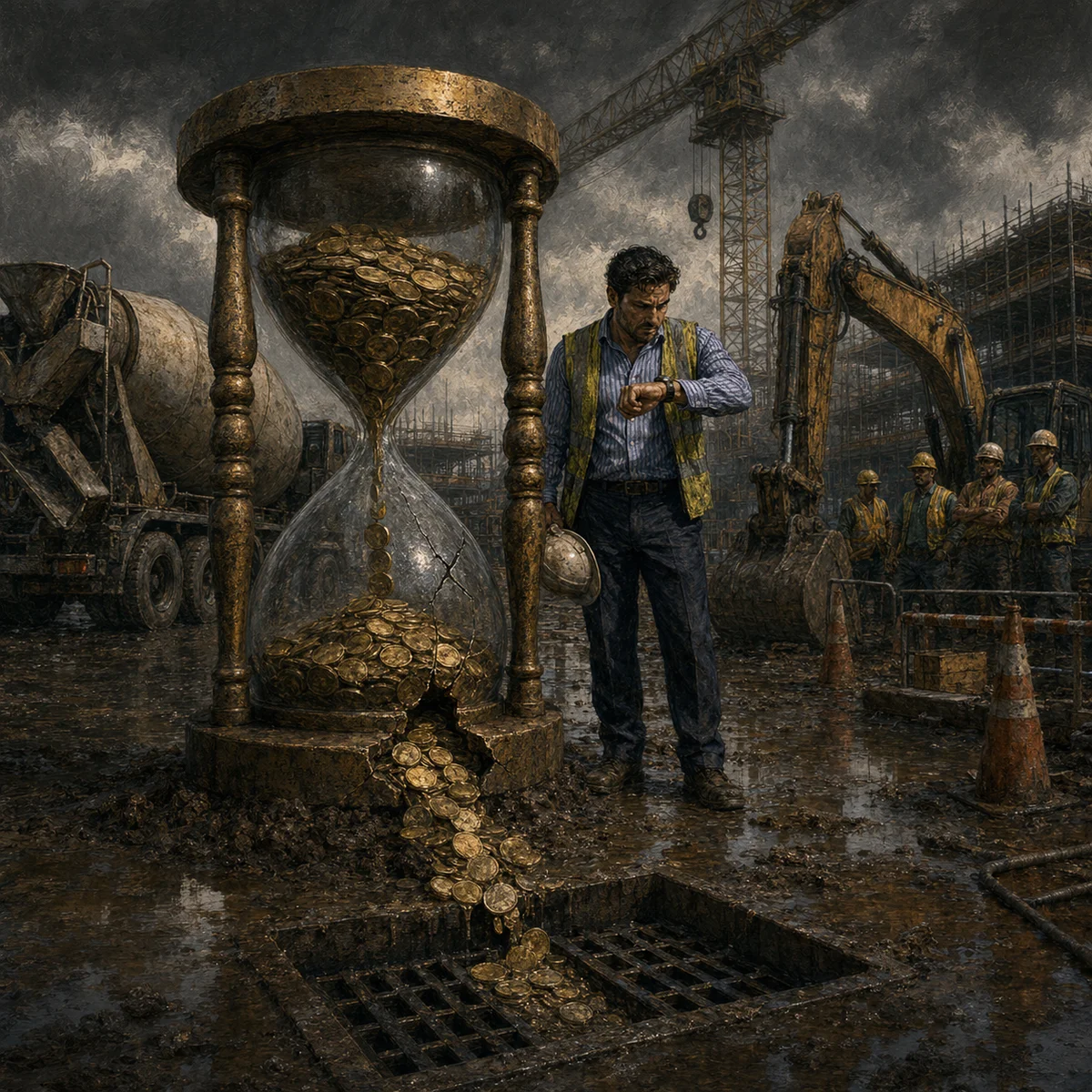 Time is money practical construction wisdom artwork