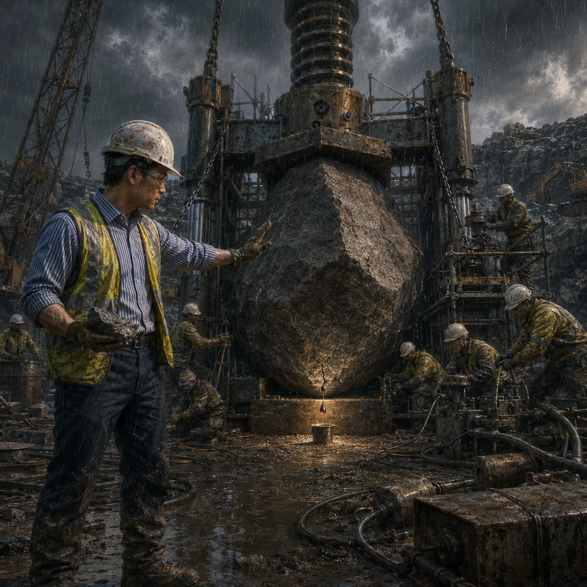 Trying to squeeze blood out of a stone practical construction wisdom artwork