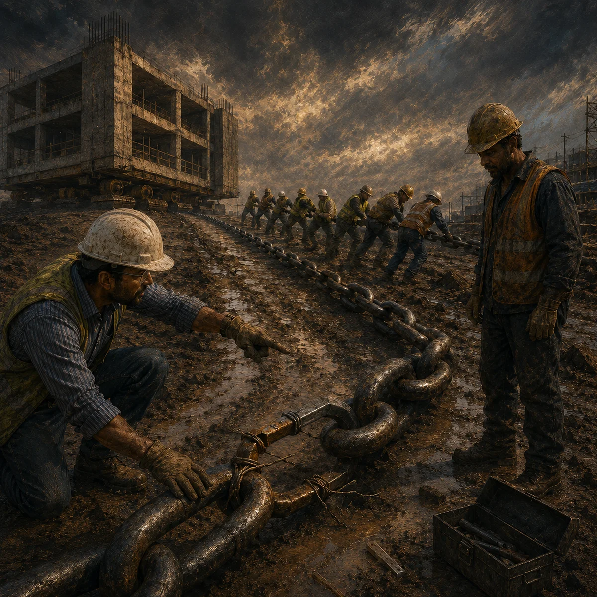 You are only as strong as your weakest link practical construction wisdom artwork
