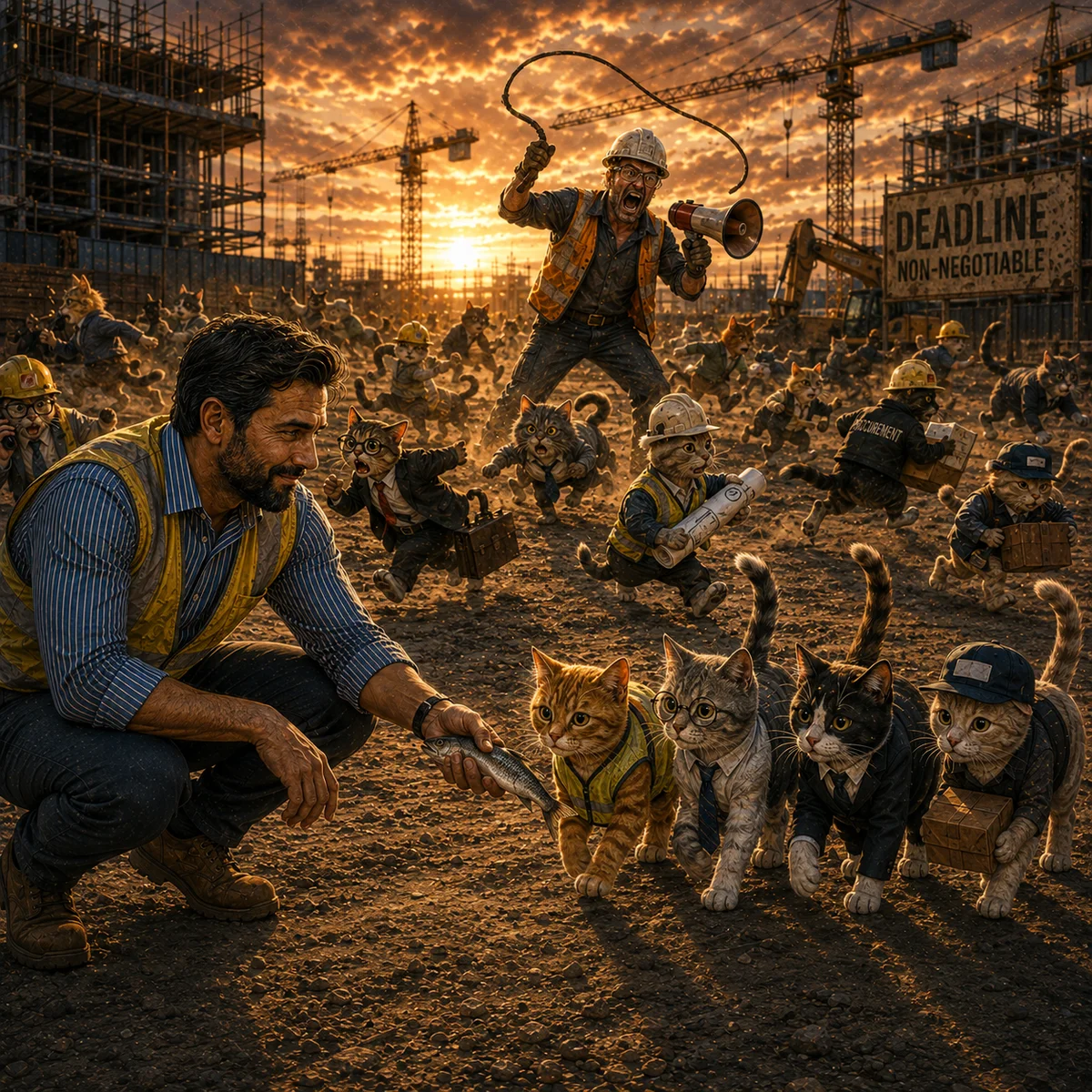 Herding cats practical construction wisdom artwork