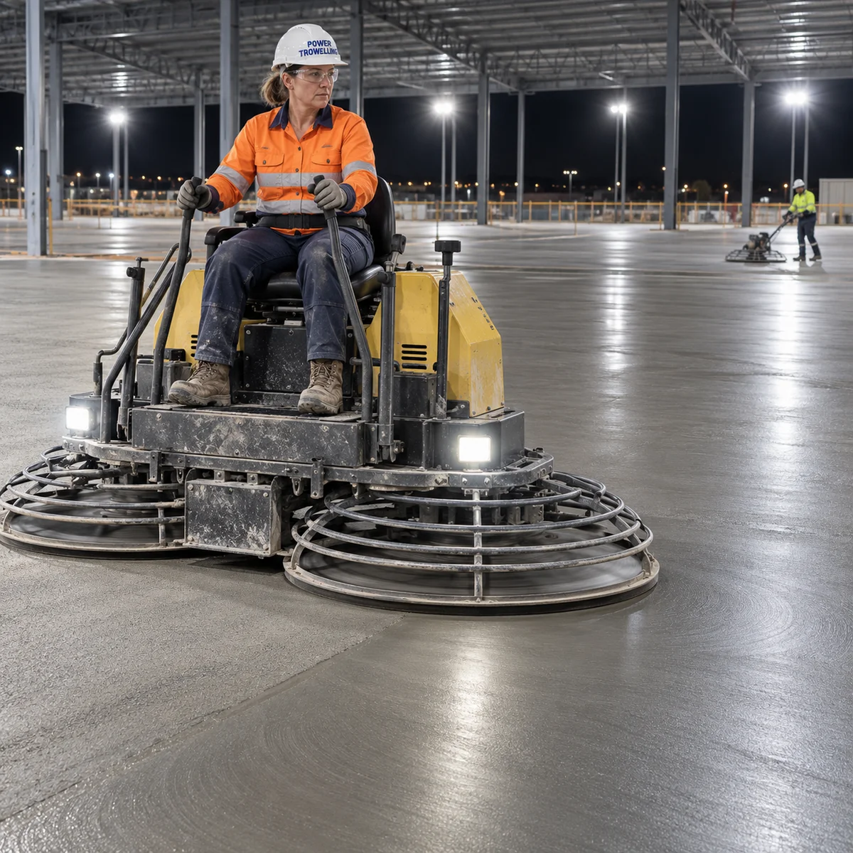 Concrete placement and finishing on an Australian construction site